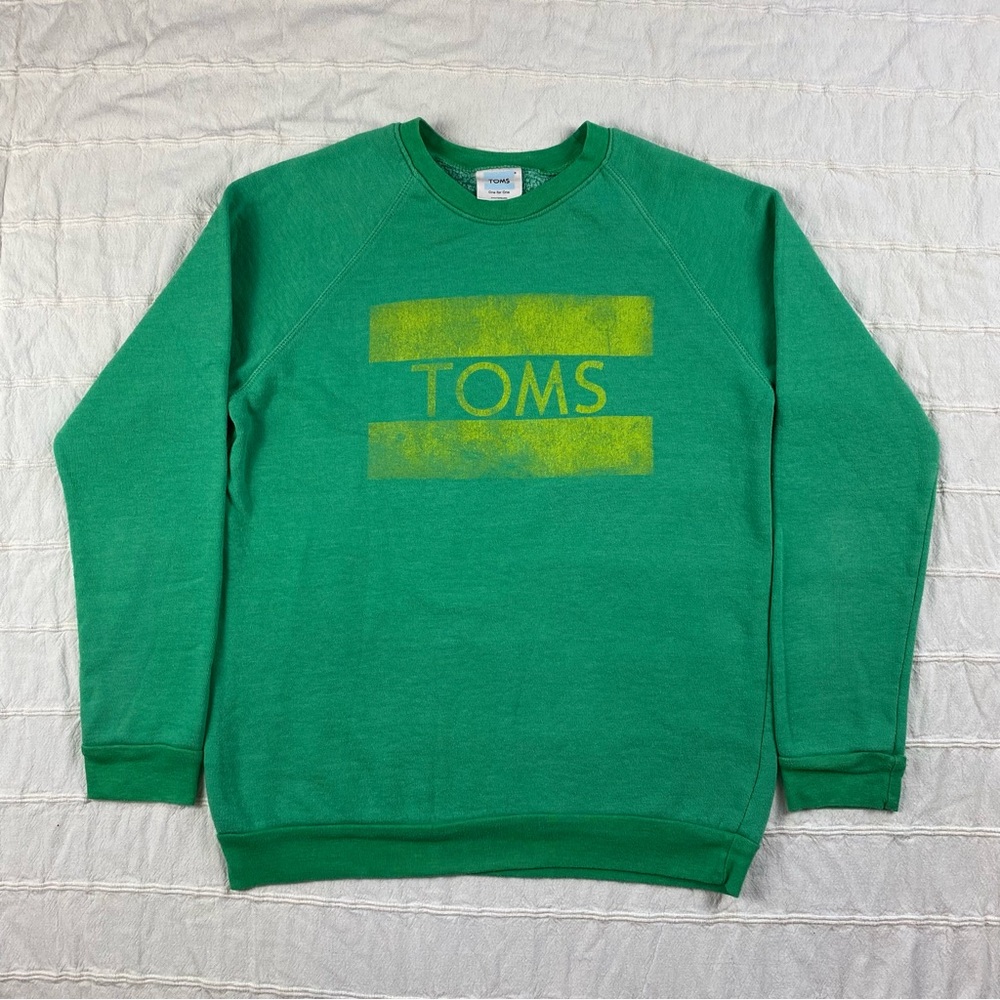 Toms Green Crewneck Sweatshirt with Yellow Logo